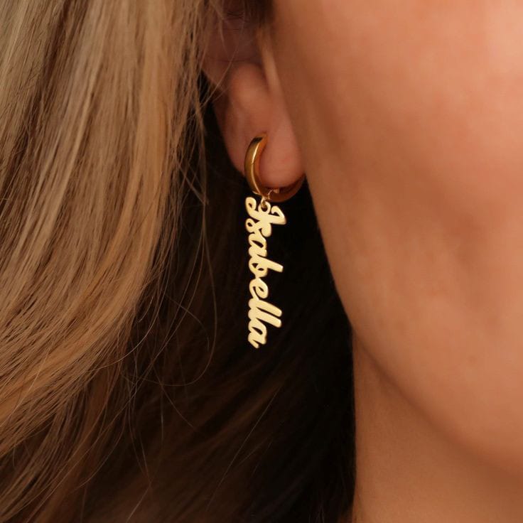 Customized Name Earrings For Women | 24 Carat Gold Plated