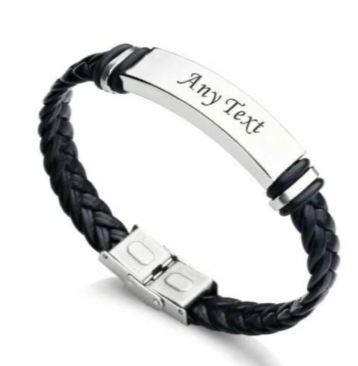 Customized Name Leather Bracelet | Engraved Your Choice Of Name