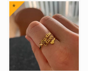 Customized Name Ring For Women | 24 Carat Gold Plated