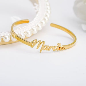 Customized Name Bangle Bracelet For Women | 24 Carat Gold Plated