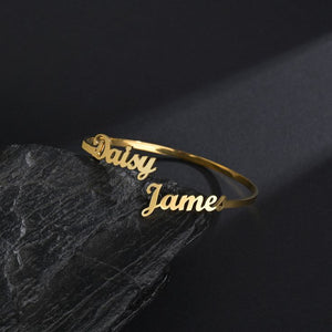 Customized Name Bangle Bracelet For Women | 24 Carat Gold Plated