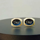 Gem Cufflink - Name Engraving Studs