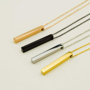 3D Engraved Bar Necklace