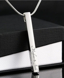 3D Engraved Bar Necklace